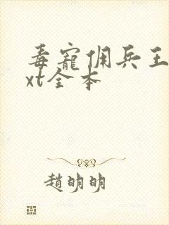 毒宠佣兵王妃txt全本