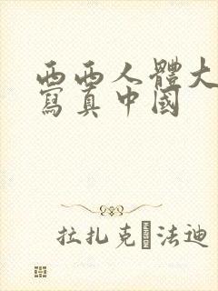 西西人体大尺度写真中国封面