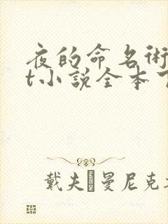 夜的命名术txt小说全本下载