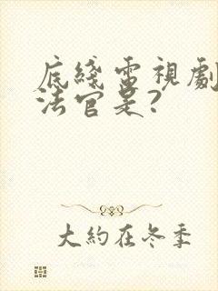 底线电视剧里的法官是?