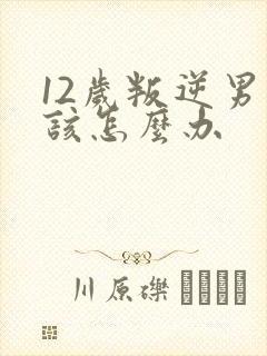 12岁叛逆男孩该怎么办