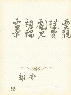 电视剧从爱情到幸福免费观看