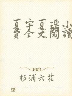 夏宇夏瑶小说免费全文阅读