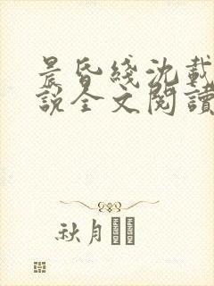 晨昏线沈载伦小说全文阅读无弹窗