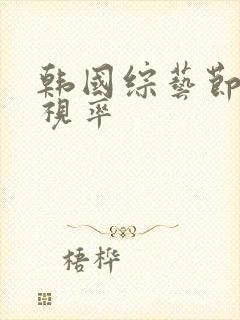 韩国综艺节目收视率封面