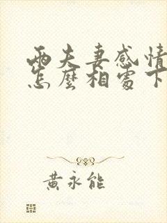 两夫妻感情破裂怎么相处下去