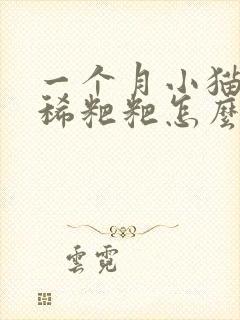 一个月小猫拉白稀粑粑怎么回事