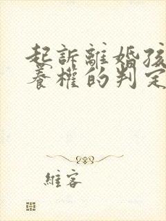 起诉离婚孩子抚养权的判定标准