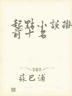 起点小说排行榜前十名
