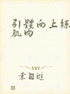 引体向上练到的肌肉