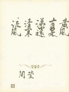 流清涕有黄痰是风寒还是风热