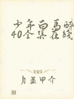 少年白马醉春风40全集在线免费封面