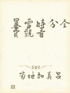 暴雪时分全集免费观看