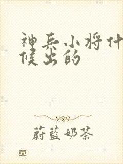 神兵小将什么时候出的封面