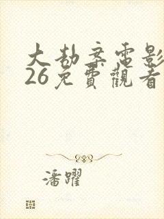 大劫案电影2026免费观看国语封面