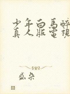 少年白马醉春风真人版电视剧在哪里看封面