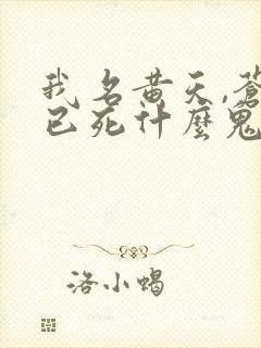 我名黄天,苍天已死什么鬼 免费