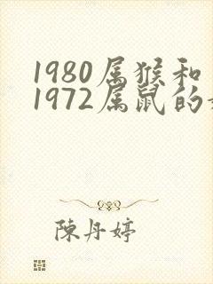 1980属猴和1972属鼠的婚姻相配吗