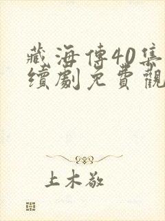 藏海传40集连续剧免费观看星辰网全集播放