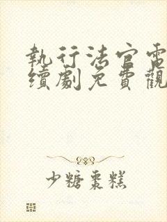 执行法官电视连续剧免费观看