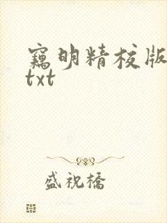 窃明精校版全本txt