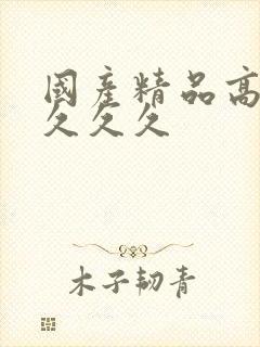 国产精品高潮久久久久