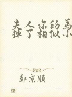 夫人你的马甲又掉了相似小说