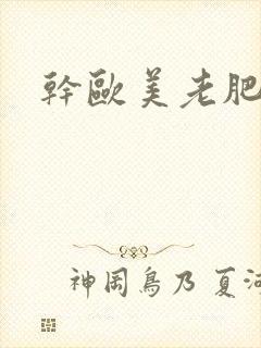 干欧美老肥熟女