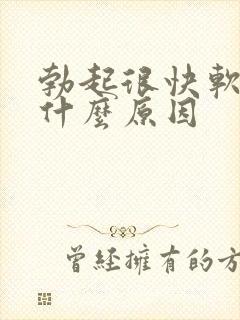 勃起很快软了是什么原因