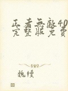 正者无敌40集完整版免费观看