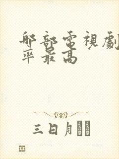 哪部电视剧收视率最高