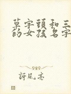 草字头和三点水的女孩名字大全集