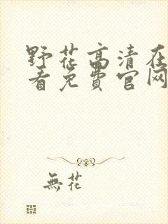 野花高清在线观看免费官网720