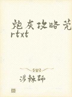 炮灰攻略莞尔wrtxt封面