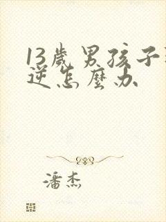 13岁男孩子叛逆怎么办