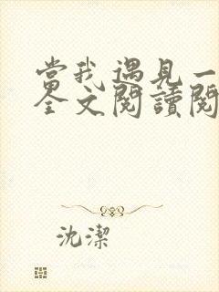 当我遇见一个人全文阅读阅读