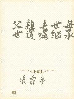 父亲去世母亲在世遗嘱继承封面