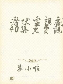 潜伏电视剧全集40集免费观看