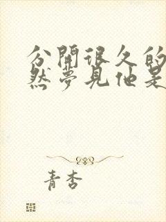 分开很久的人突然梦见他是怎么回事封面