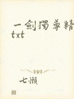 一剑独尊精校版txt