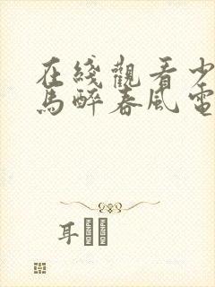 在线观看少年白马醉春风电视剧