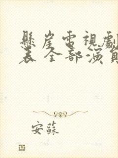 悬崖电视剧演员表 全部演员介绍