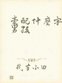 豪配什么字好听男孩封面