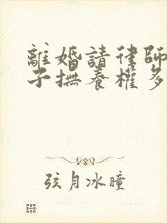 离婚请律师要孩子抚养权多少钱