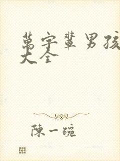 万字辈男孩取名大全