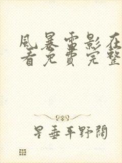 风暴电影在线观看免费完整版高清