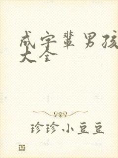 成字辈男孩取名大全封面