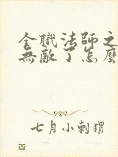 全职法师之我太无敌了怎么办封面