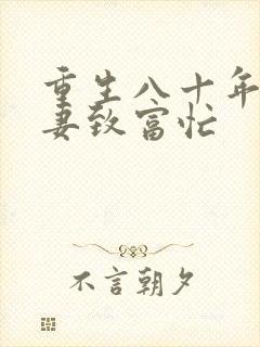 重生八十年代佳妻致富忙