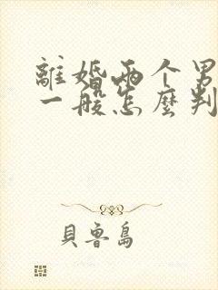 离婚两个男孩子一般怎么判